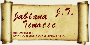 Jablana Timotić vizit kartica